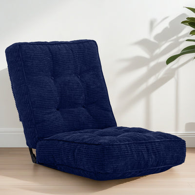 MAXYOYO Adjustable Floor Chair with Back Support, Gaming Chair Floor Meditation Chair, Navy