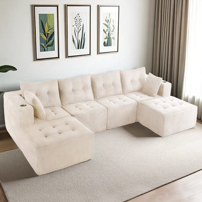 U Shaped Modular Sofa #color_beige
