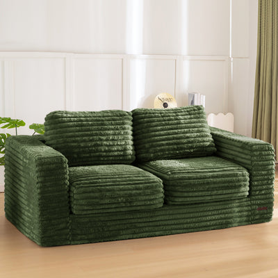 MAXYOYO Giant Bean Bag Chair for Adults, Upholstered Floor Sofa with Pillows and Armrests, Large Bean Bag Sofa Plush Chair Bean Bag Couch for Bedroom Living Room