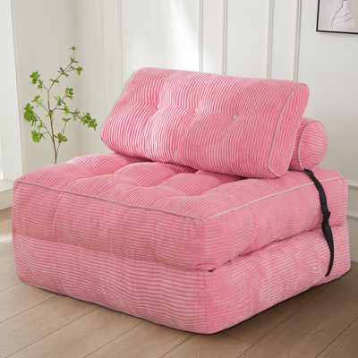 corduroy bean bag folding sofa#color_pink