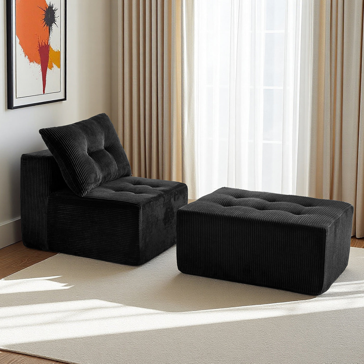 Modular Sectional Chaise Lounge #color_black
