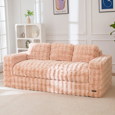 MAXYOYO 3 Seater Sofa for Living Room, Tufted Boneless Couch Bubbled Sofa Couch, Comfy Bean Bag Chair for Bedroom Apartment, No Assembly Needed