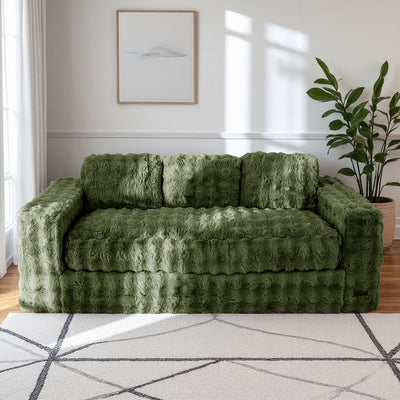 MAXYOYO 3-Seater Bubbled Bean Bag Chair – Tufted Boneless Couch for Living Room, No Assembly