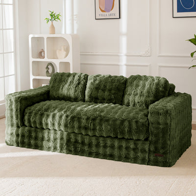 MAXYOYO 3 Seater Sofa for Living Room, Tufted Boneless Couch Bubbled Sofa Couch, Comfy Bean Bag Chair for Bedroom Apartment, No Assembly Needed