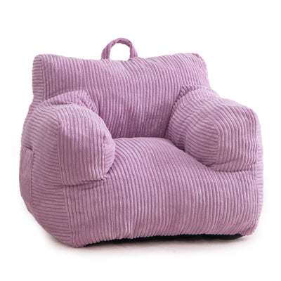 MAXYOYO Kids Bean Bag Chair, Corduroy Bean Bag Couch with Armrests for Children's Room (Purple)