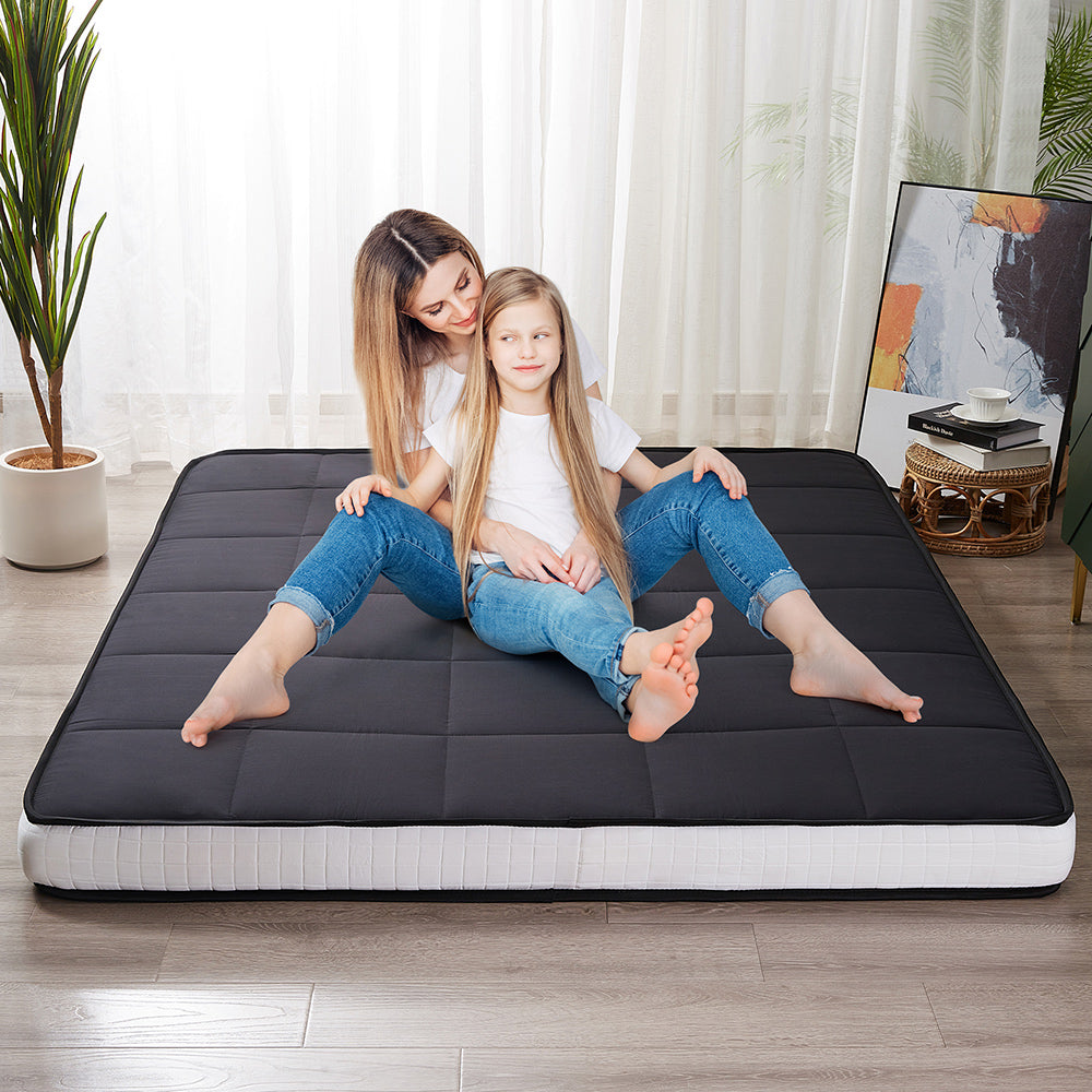 MAXYOYO 6" Extra Thick Square Floor Futon Mattress, Topper Mattress Pad, Black