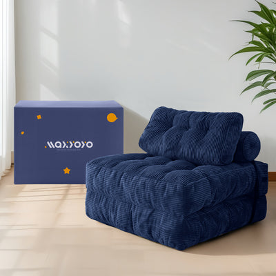 corduroy bean bag folding sofa#color_navy