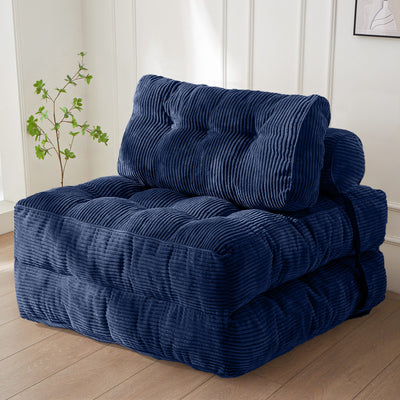 corduroy bean bag folding sofa#color_navy