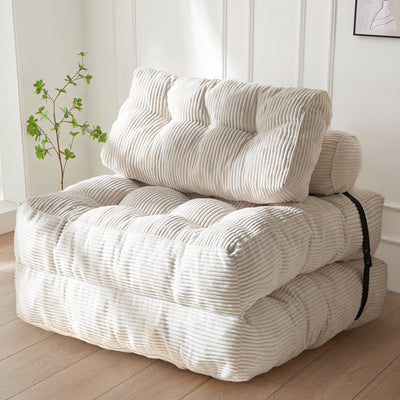 corduroy bean bag folding sofa#color_beige