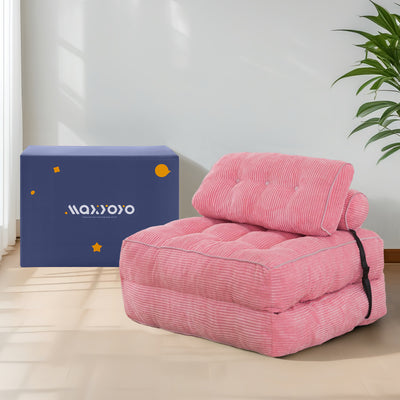 corduroy bean bag folding sofa#color_pink