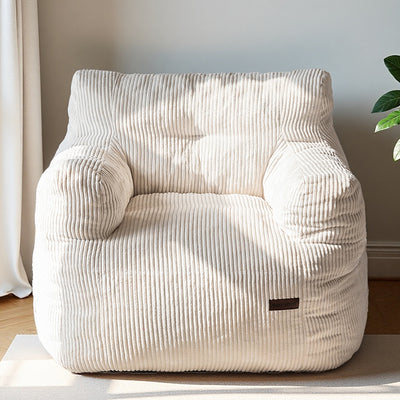 MAXYOYO Bean Bag Chair, Tufted Corduroy Bean Bag Couch Lazy Chair with Filler for Adult Teen, Beige
