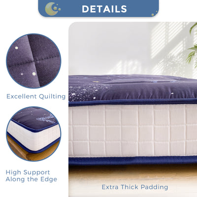 MAXYOYO 6" Extra Thick Futon Mattress Floor Mattress, Moon Star Pattern Tatami Pad Japanese Floor Mattress