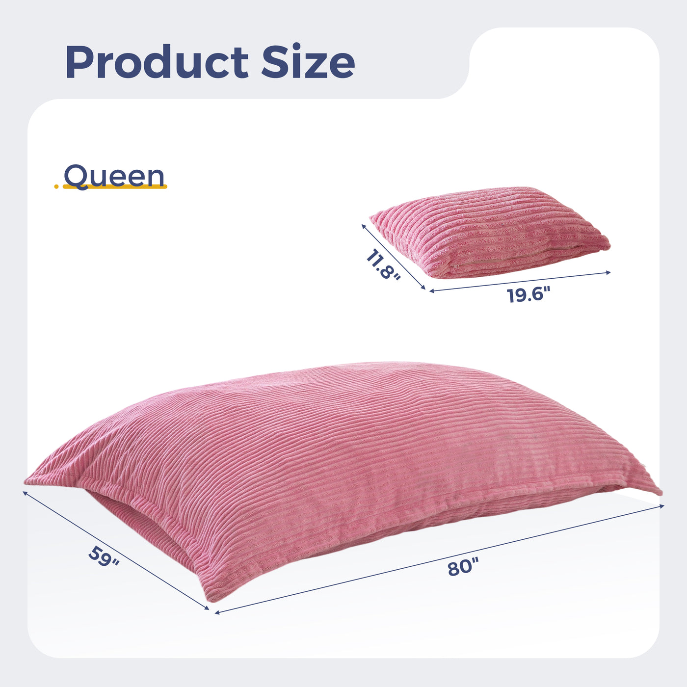 MAXYOYO Giant Bean Bag Chair with Pillow, 3 in 1 Convertible Bean Bag Bed for Adults with Washable Cover, Removable Floor Cushion Stuffed Floor Lounger for Living Room Bedroom, Pink