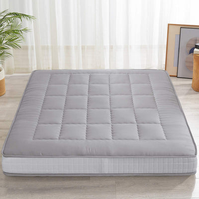 MAXYOYO 6" Extra Thick Japanese Futon Mattress with Rectangle Quilted, Stylish Floor Bed For Family, Grey