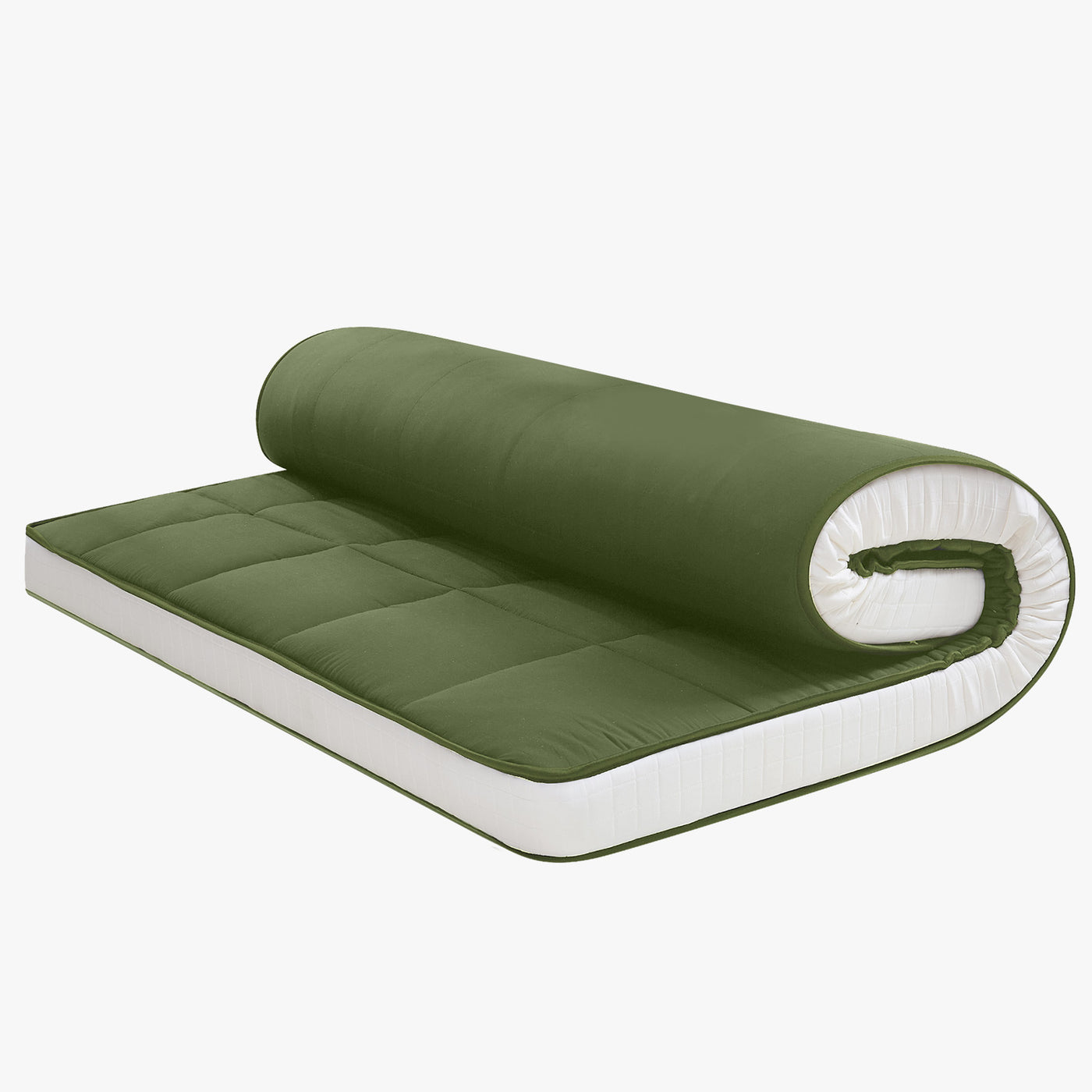 MAXYOYO 4" Square Japanese Floor Futon Mattress, Topper Mattress Pad, Green