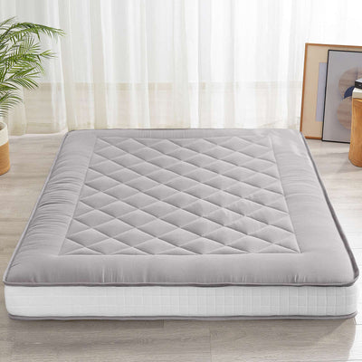 MAXYOYO 6" Extra Thick Japanese Futon Mattress, Stylish Diamond Quilting Floor Bed For Bedroom, Grey