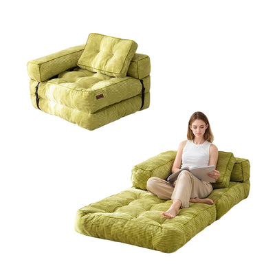 MAXYOYO Folding Sofa Bed, L-Shaped Convertible Sofa Bed with Armrest, Single