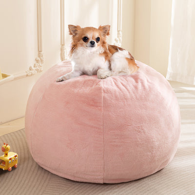 MAXYOYO 2-in-1 Kids Bean Bag Chair, Convertible Kids Bean Bag into Floor Bed (Pink)