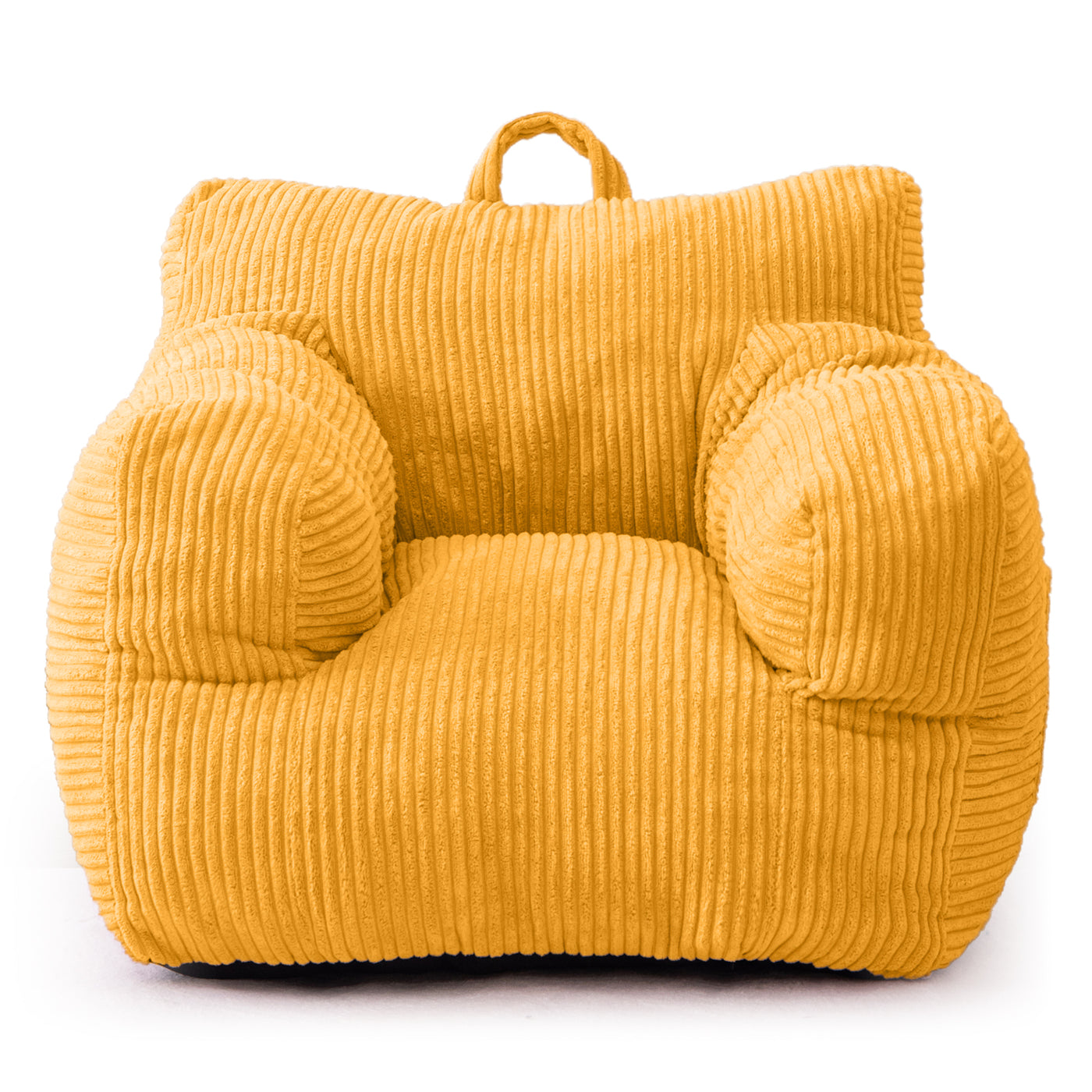 MAXYOYO Kids Bean Bag Chair, Corduroy Bean Bag Couch with Armrests for Children's Room (Yellow)