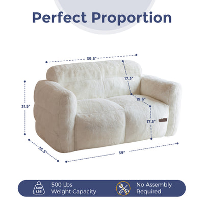 MAXYOYO Giant Bean Bag Chair for Adults, Ultra Soft Fluffy Bean Bag Sofa, Oversized Floor Sofa for Living Room Bedroom, Cozy Reading Chair with Filler, Beige