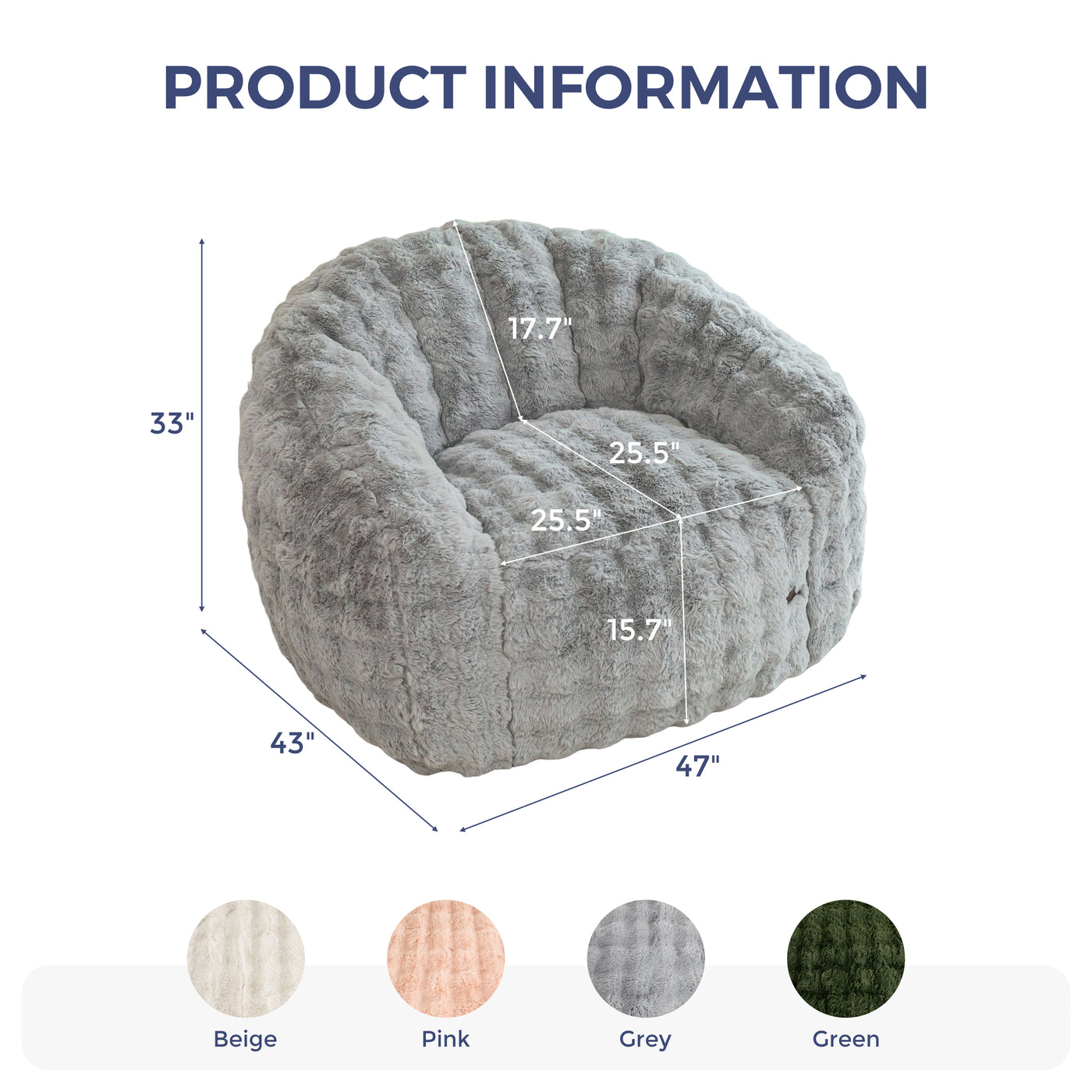 MAXYOYO Giant Bean Bag Chair for Adults, Stuffed Shell-Shaped Large Bean Bag Couch, Cozy Living Room Chair with Filler, Floor Sofa Lazy Sofa for Bedroom Living Room