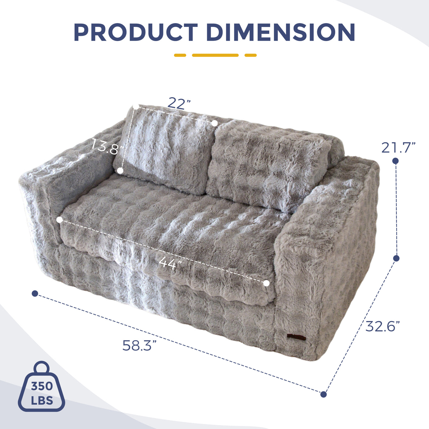 MAXYOYO Loveseat Sofa for Living Room, Small Sofa Couch Tufted Boneless Couch, Comfy Bean Bag Chair for Small Space Bedroom Apartment, No Assembly Needed