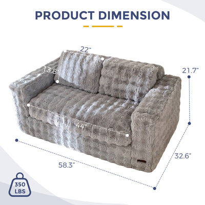 MAXYOYO Loveseat Sofa for Living Room, Small Sofa Couch Tufted Boneless Couch, Comfy Bean Bag Chair for Small Space Bedroom Apartment, No Assembly Needed