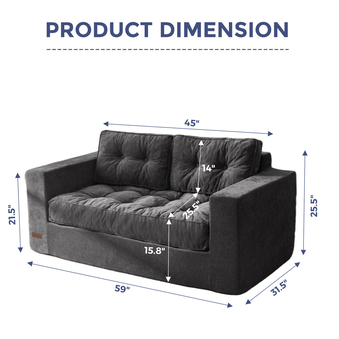 loveseat floor sofa#color_dark-grey
