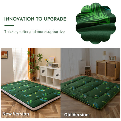 MAXYOYO Extra Thick Futon Floor Mattress, Padded Japanese Folding Roll Up Mattress Sleeping Pad, Foldable Camping Portable Mattress Shikibuton