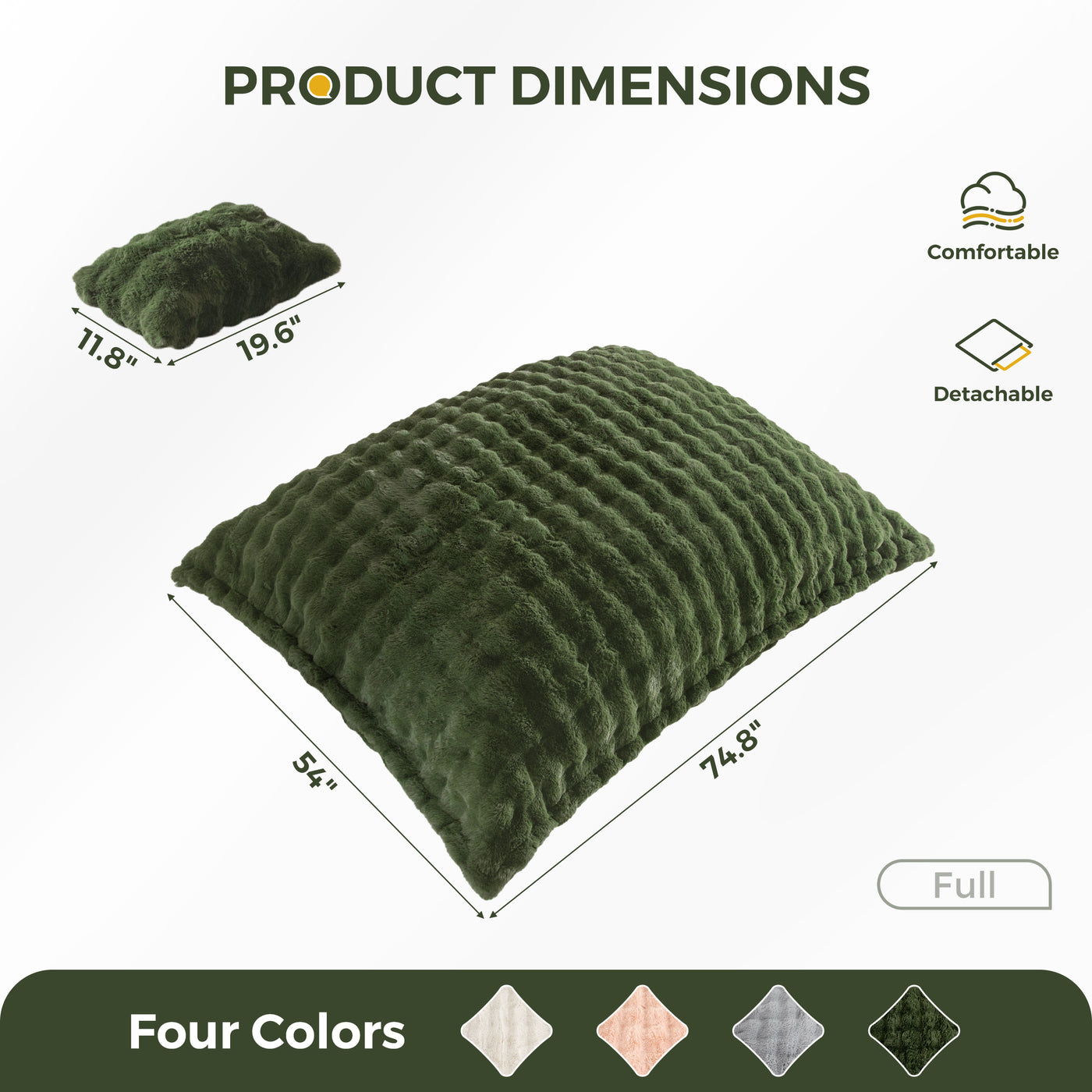 MAXYOYO Giant Bean Bag Chair with Pillow, 3 in 1 Convertible Bean Bag Chair for Adults with Removable Cover, Floor Cushion Stuffed Floor Lounger for Living Room Bedroom, Bubble