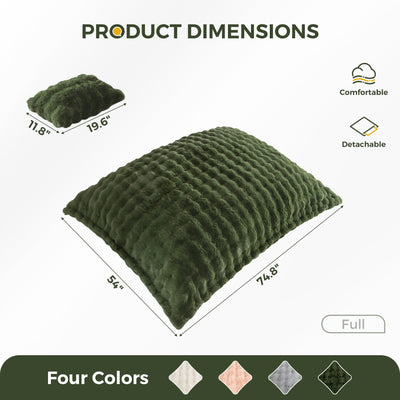 MAXYOYO Giant Bean Bag Chair with Pillow, 3 in 1 Convertible Bean Bag Chair for Adults with Removable Cover, Floor Cushion Stuffed Floor Lounger for Living Room Bedroom, Bubble