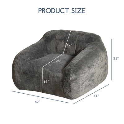 MAXYOYO Giant Bean Bag Chair, Comfy Sofa Chair with Armrests for Gaming, Reading, Dark Grey