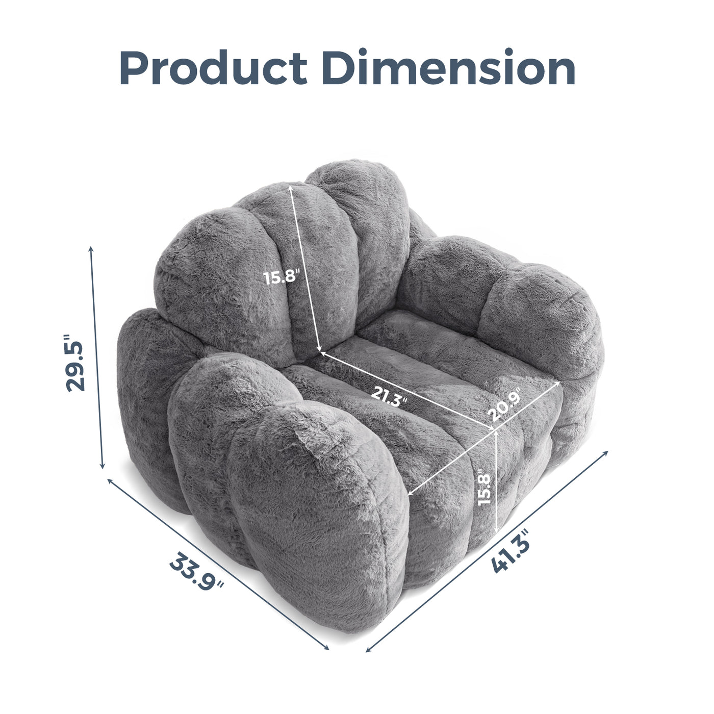 MAXYOYO Cloud Bean Bag Chair – Soft Floor Sofa for Adults, Single Floor Couch