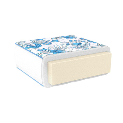 MAXYOYO 4" Extra Thick Japanese Futon Bed, Little Fresh Blue Flower Pattern Floor Mattress for Home