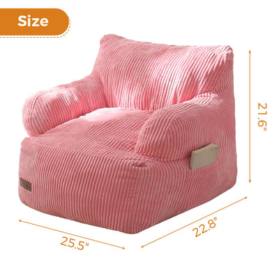 MAXYOYO Kids Bean Bag Chair, Stuffed Toddler Bean Bag Sofa with Filler Bean Bag Chair for Boys and Girls, Pink