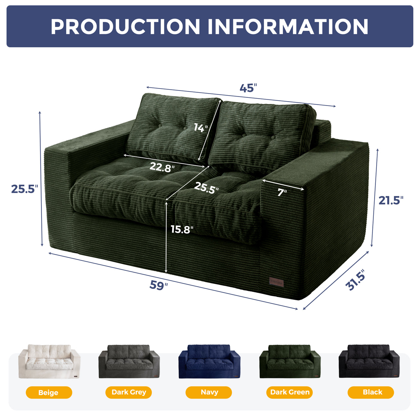 MAXYOYO Bean Bag Chair for Adults, Upholstered Floor Sofa with Armrests, Loveseat Boneless Couch with Tufted Cushion & Backrest, Sofa in A Box, Large Bean Bag Couch for Bedroom Living Room, Green