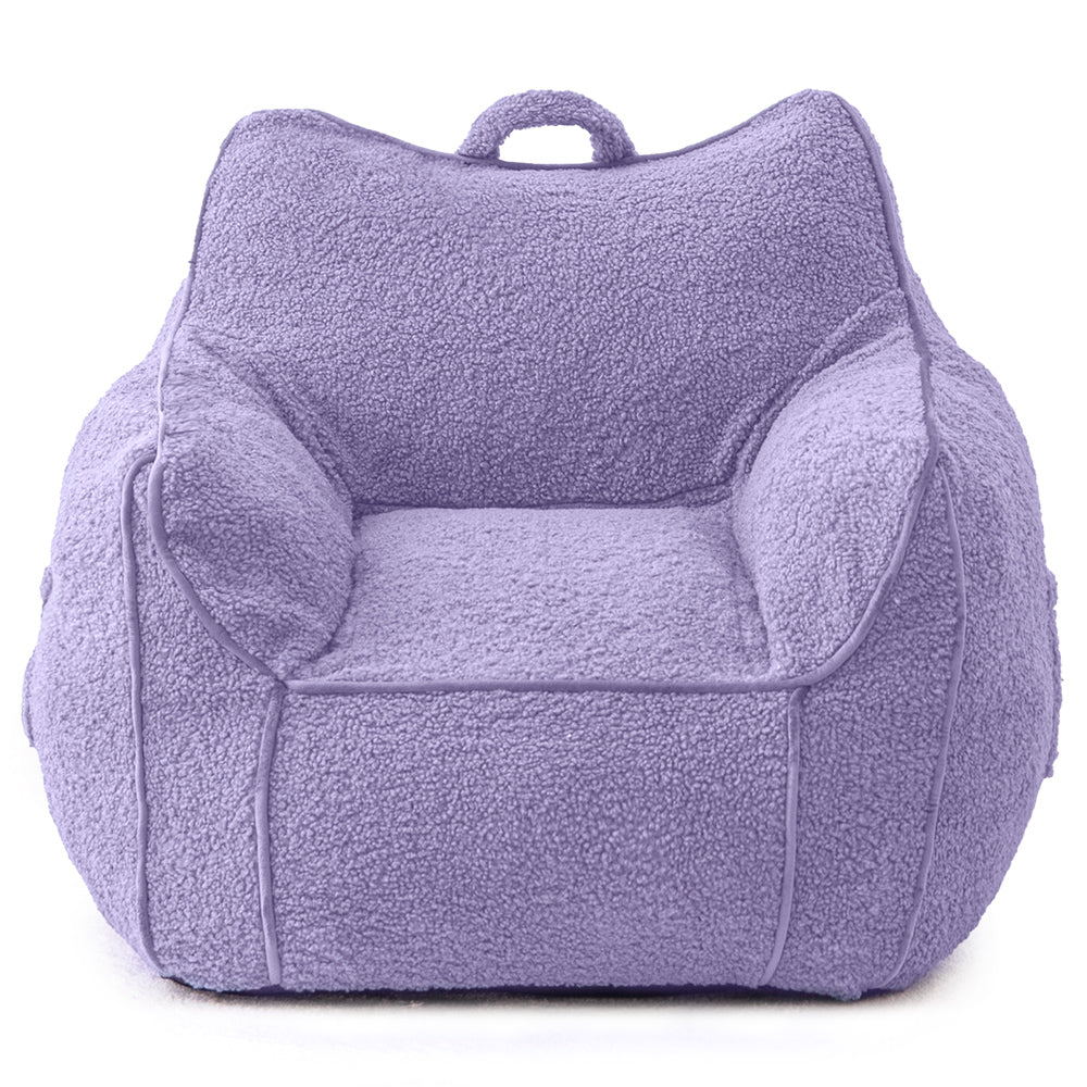 MAXYOYO Kids Bean Bag Chair, Sherpa Bean Bag Couch with Decorative Edges for children's room (Purple)