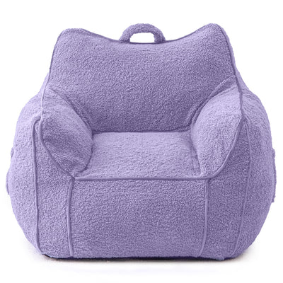 MAXYOYO Kids Bean Bag Chair, Sherpa Bean Bag Couch with Decorative Edges for children's room (Purple)