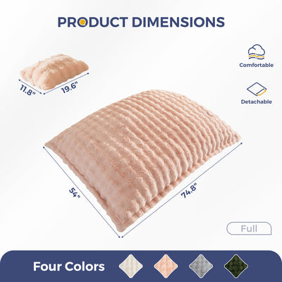 MAXYOYO Giant Bean Bag Chair with Pillow, 3 in 1 Convertible Bean Bag Chair for Adults with Removable Cover, Floor Cushion Stuffed Floor Lounger for Living Room Bedroom, Bubble