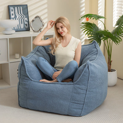 MAXYOYO Artistic Bean Bag Chair Sofa, Bean Bag Lazy Chair for Adults with Armrests for Gaming, Reading (Smoky Blue)