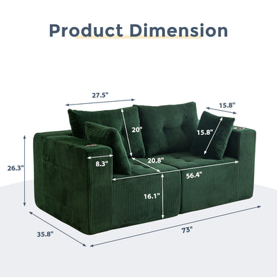 Modular Sectional Sofa Couch #color_green