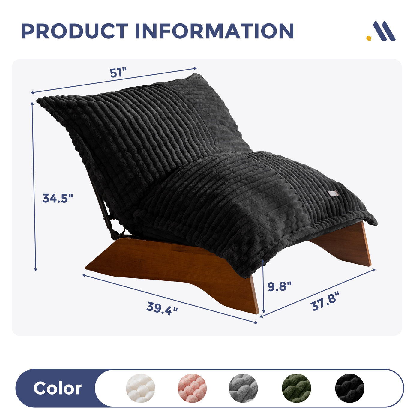 MAXYOYO Adjustable Living Room Chair, 3-Position Bean Bag Chair with Removable Cover, Upholstered Accent Chair with Frame, Soft Reclining Lounge for Bedroom, Apartment, Office