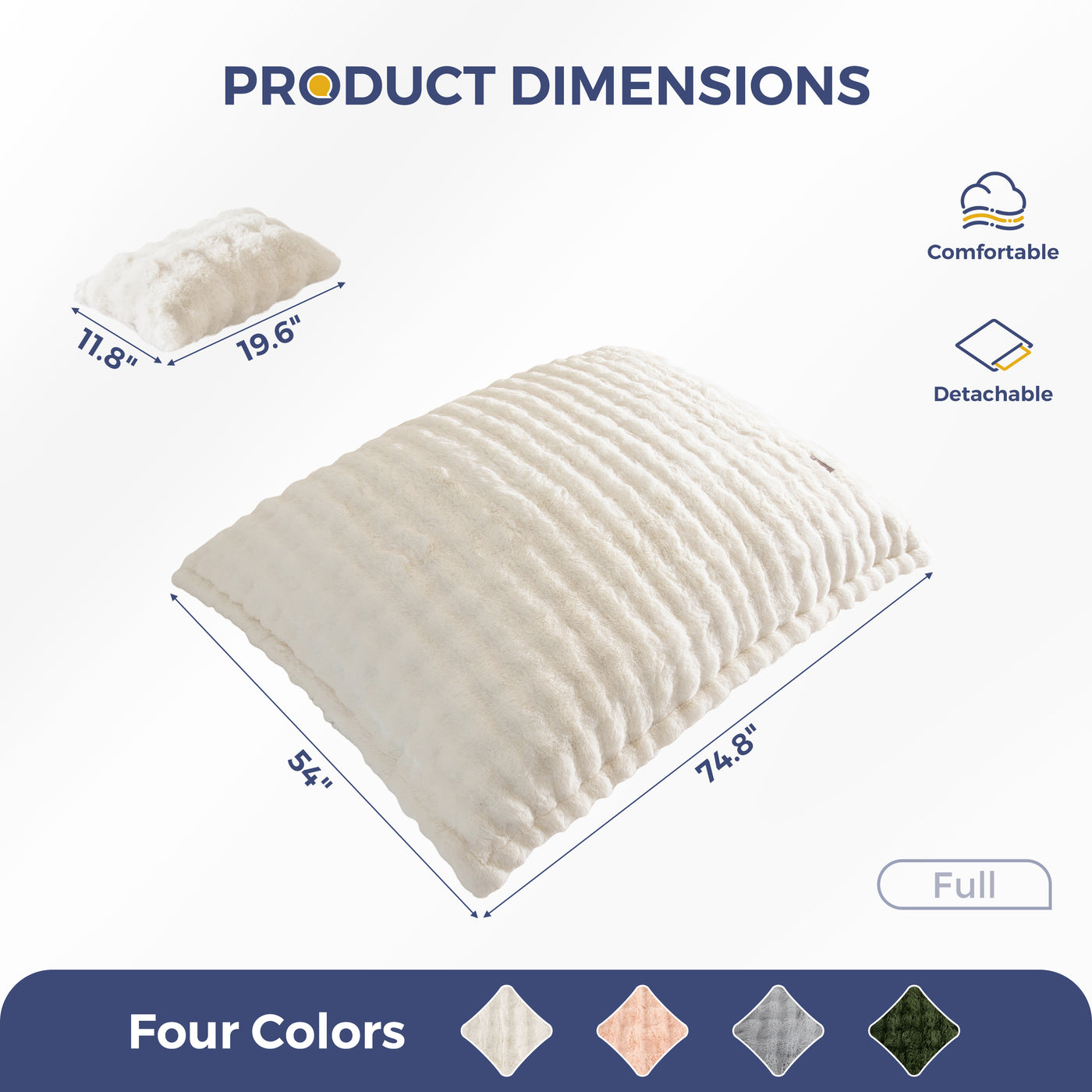 MAXYOYO Giant Bean Bag Chair with Pillow, 3 in 1 Convertible Bean Bag Chair for Adults with Removable Cover, Floor Cushion Stuffed Floor Lounger for Living Room Bedroom, Bubble