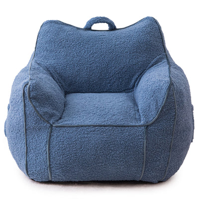 MAXYOYO Kids Bean Bag Chair, Sherpa Bean Bag Couch with Decorative Edges for children's room (Blue)
