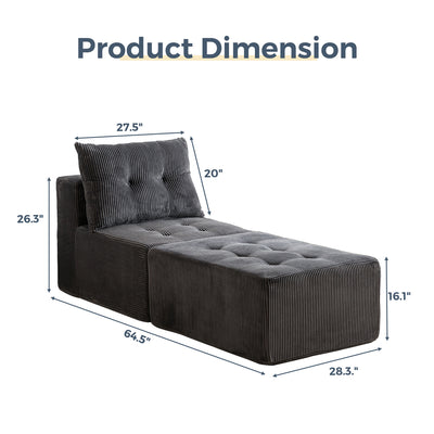 Modular Sectional Chaise Lounge #color_grey