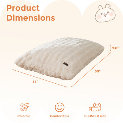 MAXYOYO 3 in 1 Kids Bean Bag Chair Bed, Child Floor Sofa for Gaming, Reading, Faux Fur Floor Mattress with High-Density Foam Filling for Living Room Bedroom
