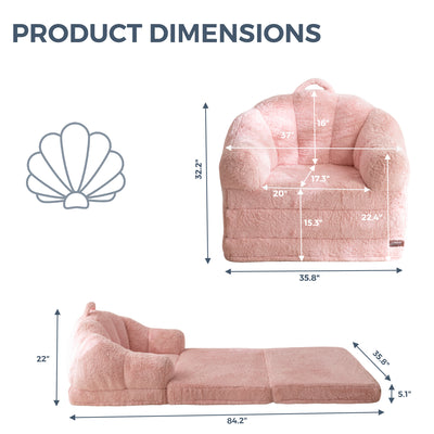 MAXYOYO Single Faux Fur Sofa Bed – Lounge & Sleeper in One, Pink