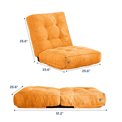 MAXYOYO Adjustable Floor Chair with Back Support, Gaming Chair Floor Meditation Chair, Orange