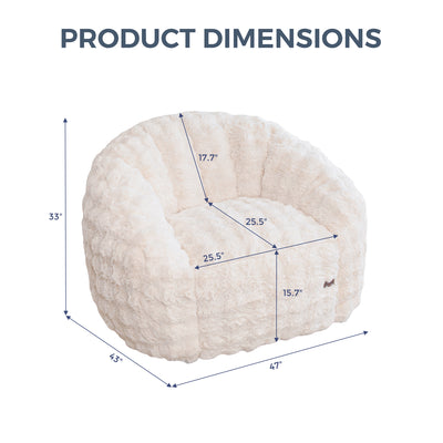 MAXYOYO Giant Bean Bag Chair for Adults, Faux Fur Shell-Shaped Floor Couch