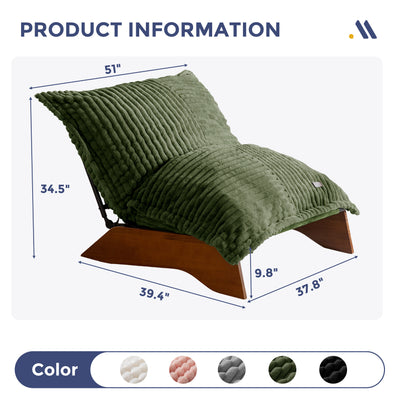 MAXYOYO Adjustable Living Room Chair, 3-Position Bean Bag Chair with Removable Cover, Upholstered Accent Chair with Frame, Soft Reclining Lounge for Bedroom, Apartment, Office